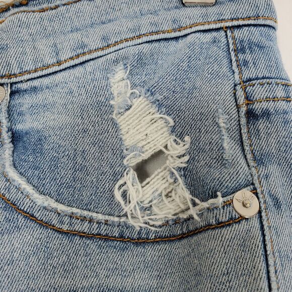 Adaptation Jeans Womens Size 28 Button Fly Distressed Crop Ankle Straight Leg - Picture 5 of 10